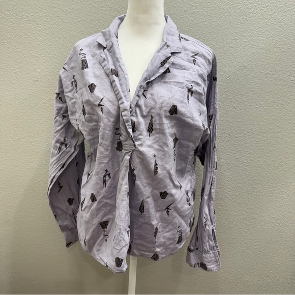 REI Womens Shirt Size Medium Purple Cooperative Lavender Button Down Top - Picture 2 of 8